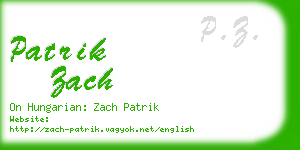 patrik zach business card